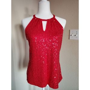 INC sequin red blouse